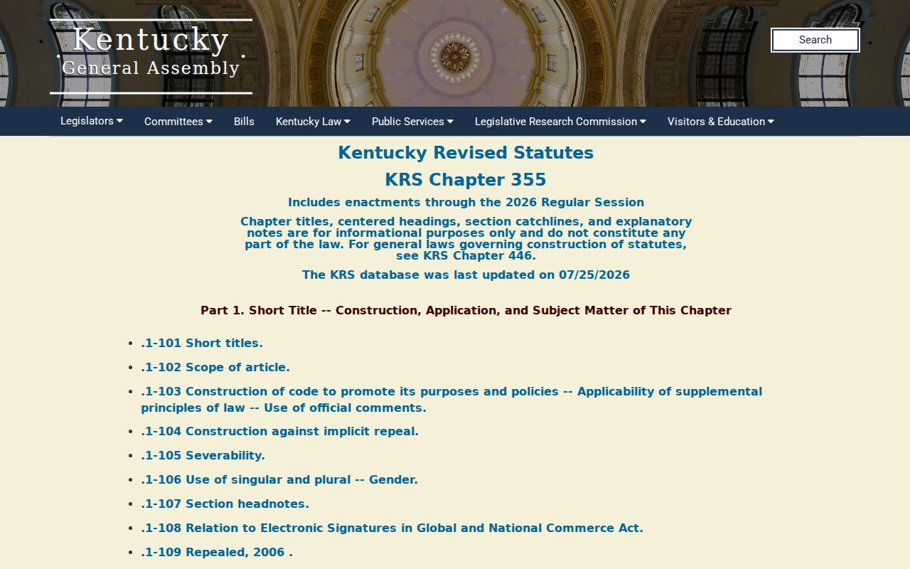 Kentucky statutes governing expungement of eligible court records