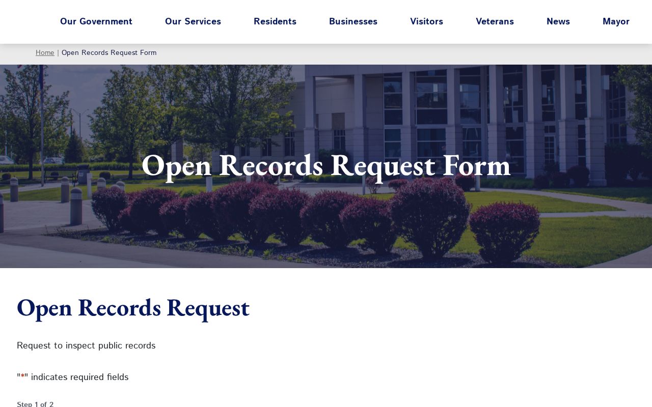 Florence open records form for city criminal and police records