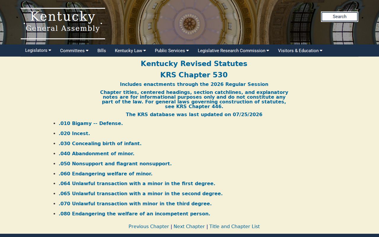 Kentucky Chapter 17 rules for Boone County sex offender registry records