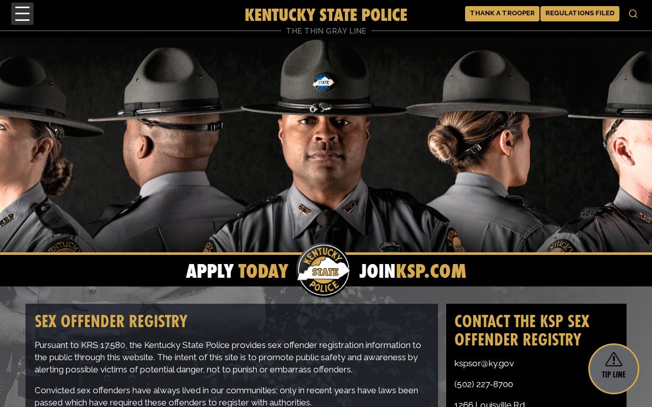 Boone County sex offender lookup guidance from Kentucky State Police